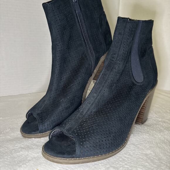 DREAM PAIRS by Toetos Women's Reuters Navy Peep Toe Ankle Booties Shoes Size 9M - Picture 2 of 5